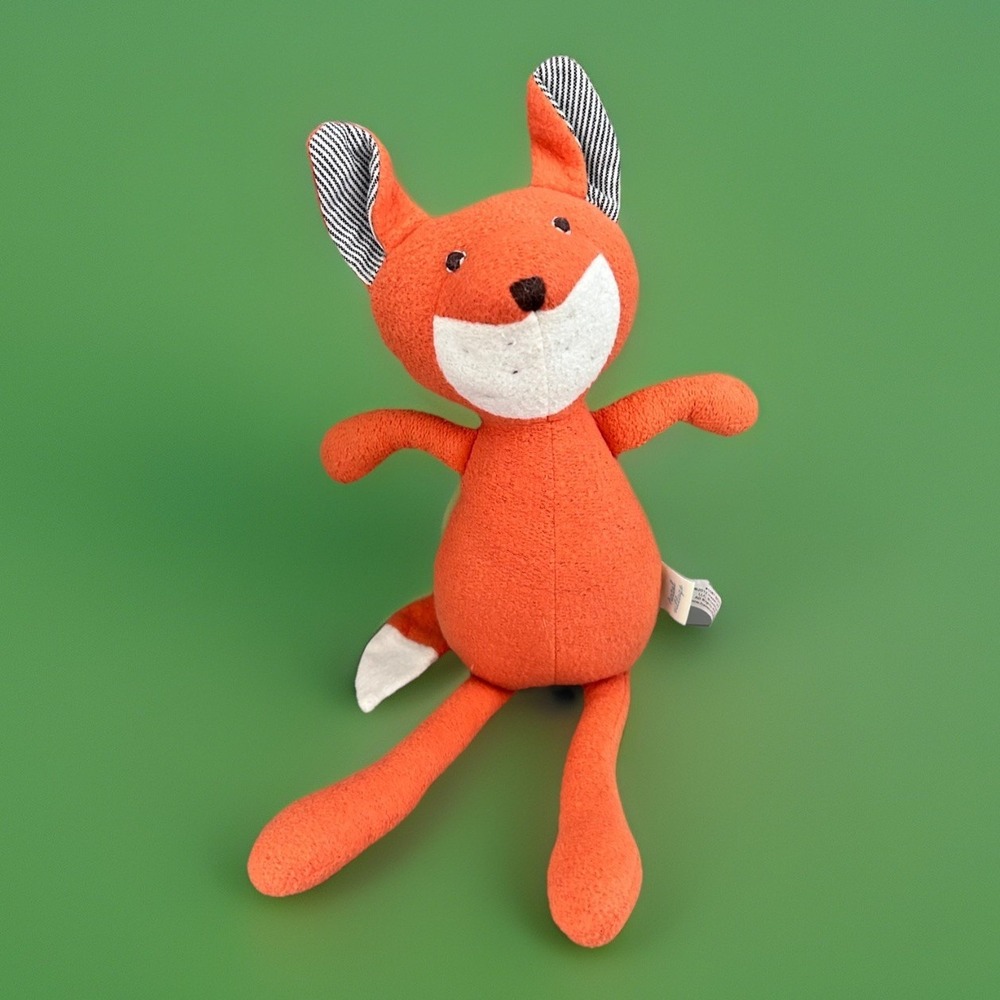 Hazel Village Striped Ear Fox Plush w/ Blue & White Tag Retired 13" Animal